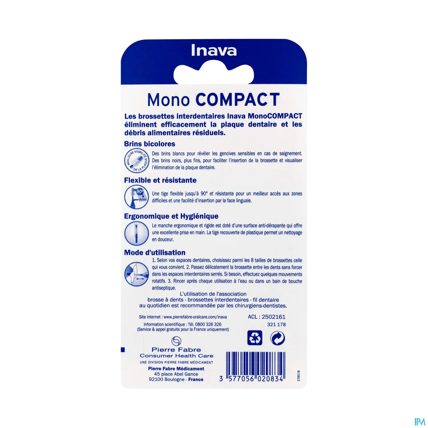 Mono Compact Interdental Brushes Orange ISO 3 x4