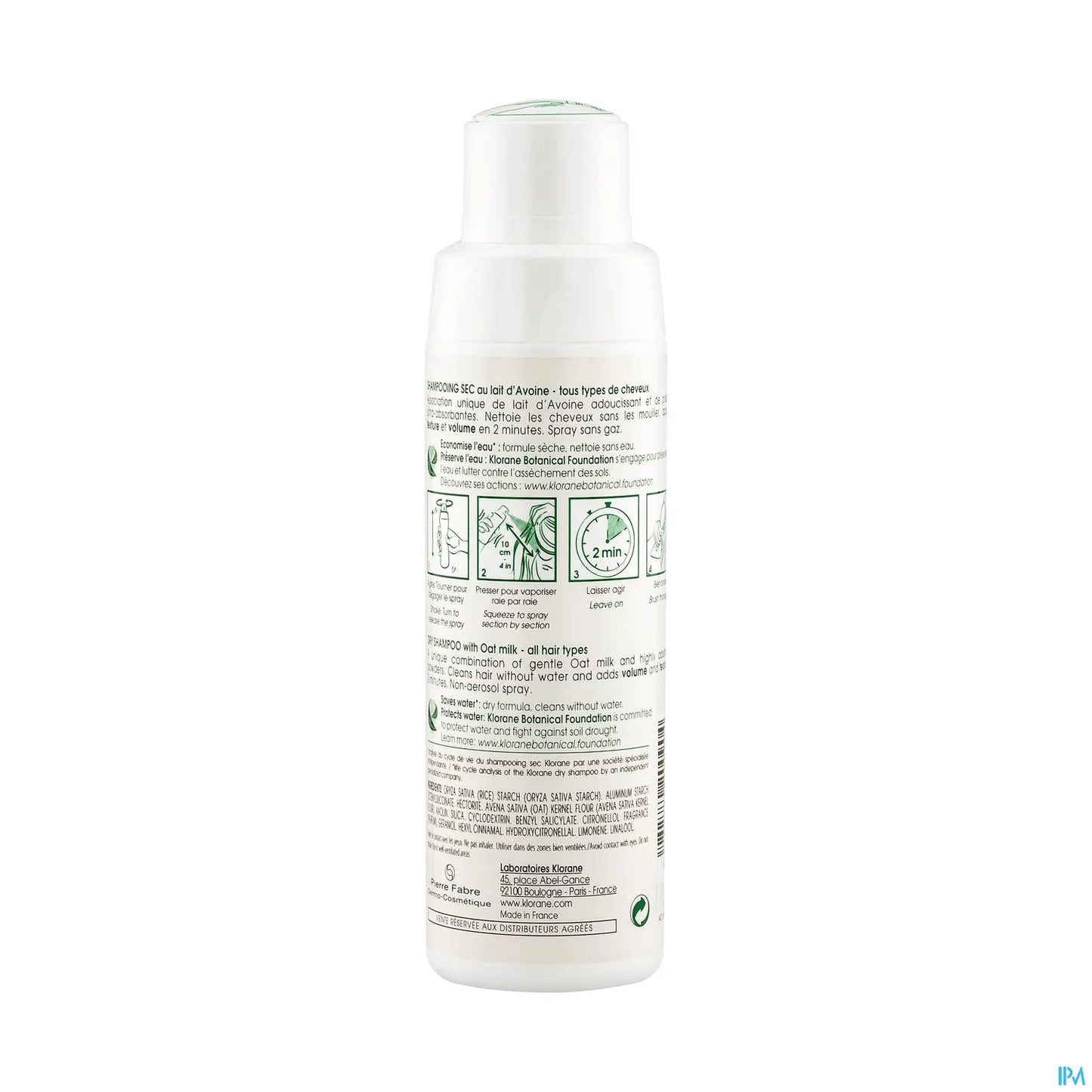 Shampooing Sec au Lait d'Avoine Sans Gaz 50g