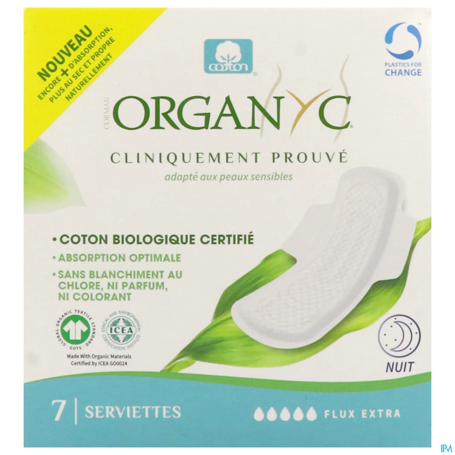 Assorbenti igienici extra flow per la notte in cotone biologico