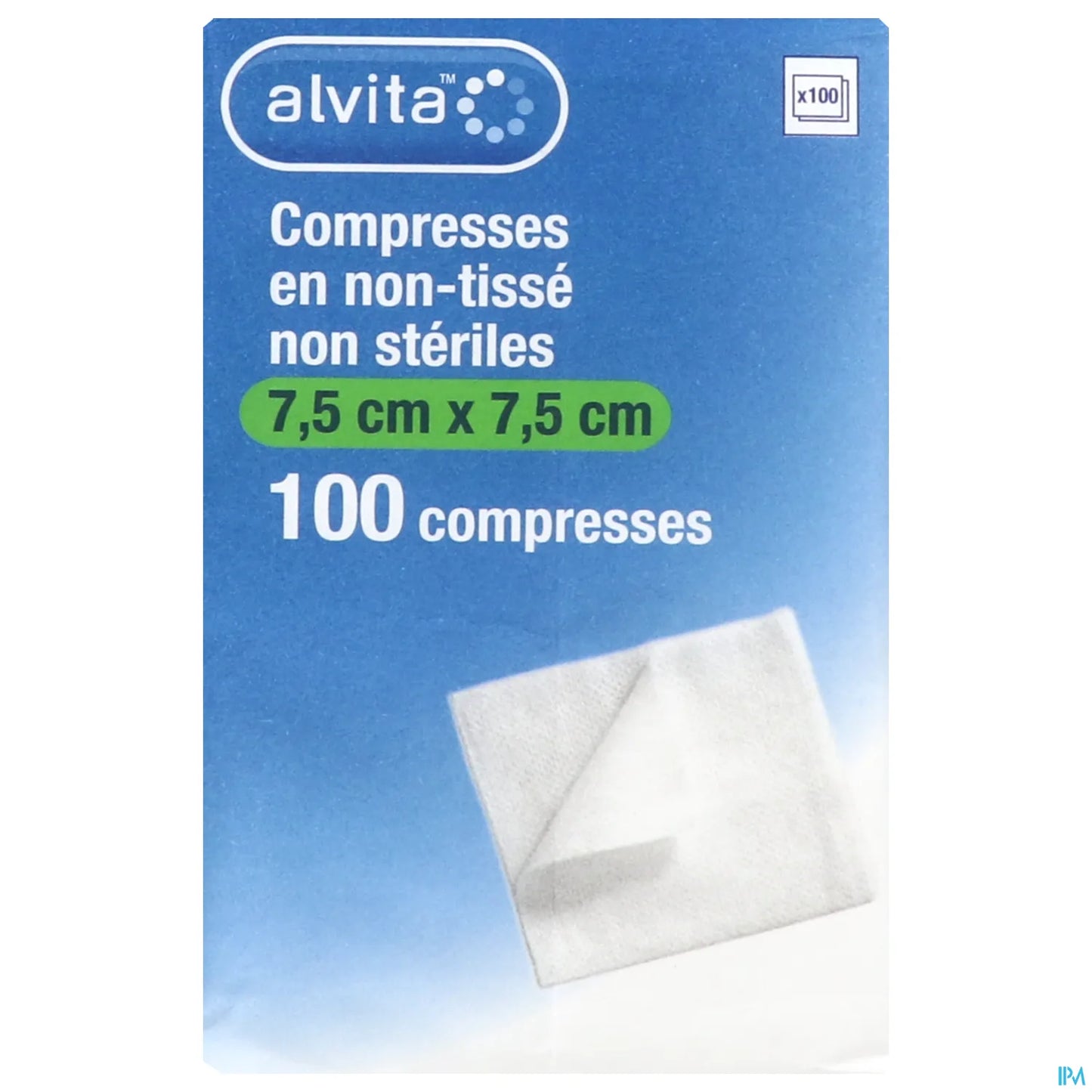Compresse Non-Tissée Non Stérile 7,5x7,5cm 100 Unités