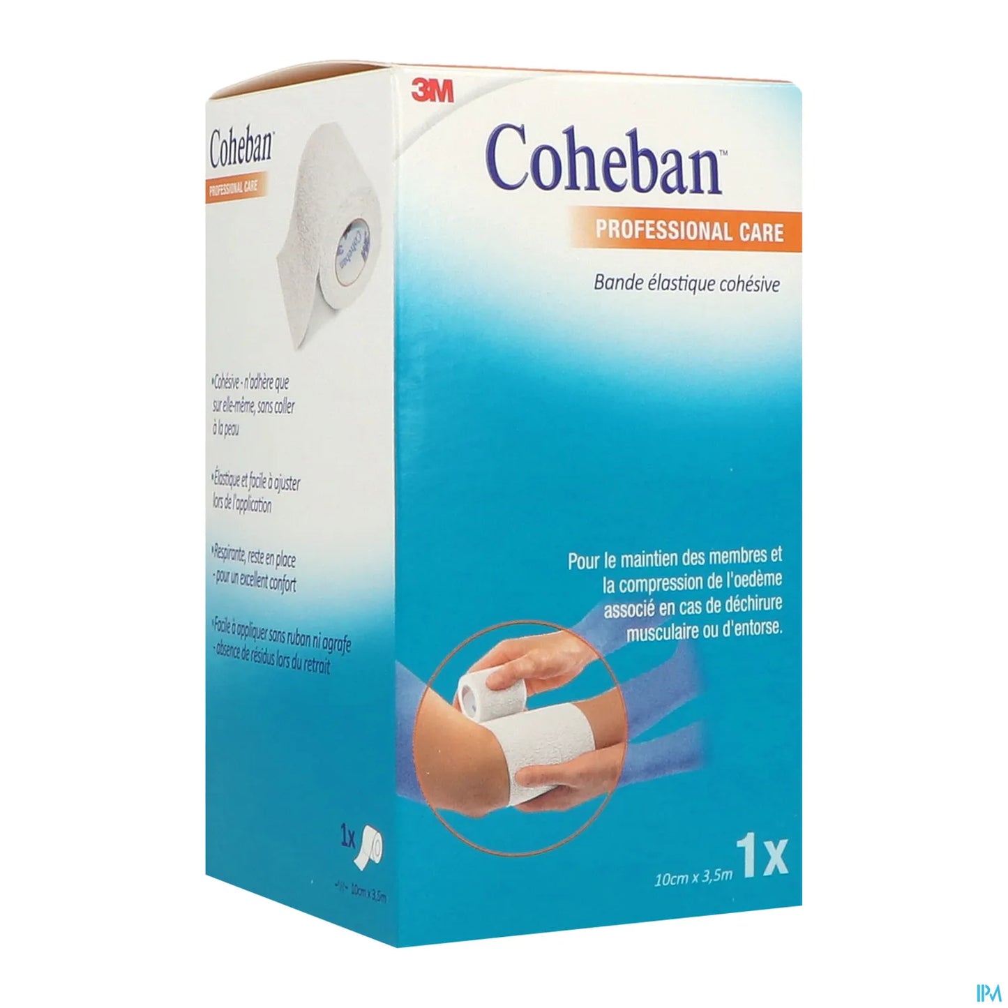 Coheban Bande Cohésive Contention Blanc 10cm X 3.5m