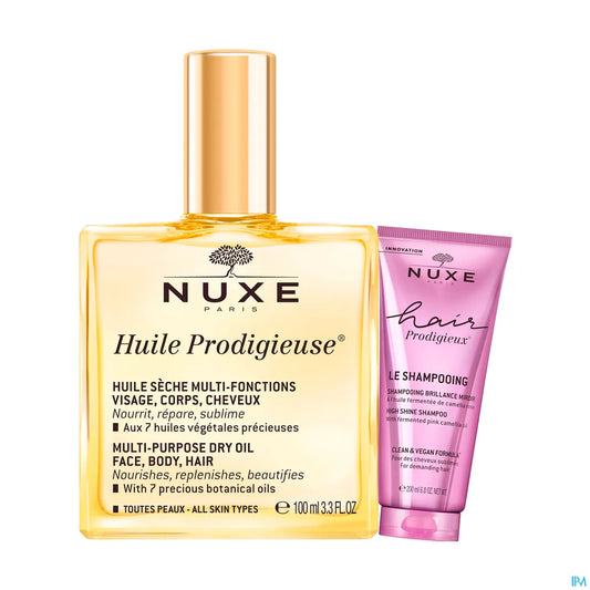 Huile Prodigieuse 100 ml + Hair Prodigieux Shampooing Brillance Miroir 30 ml