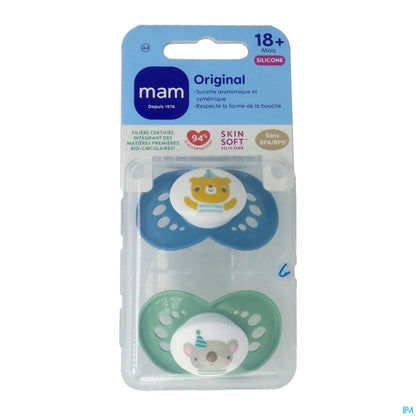 Sucette Silicone Original Animaux +18 Mois Lot de 2