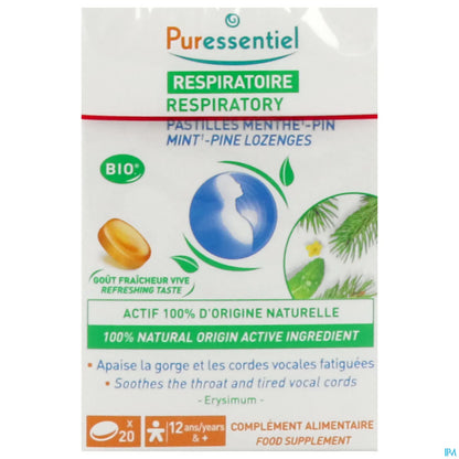 Organic Respiratory 20 Pine Mint Lozenges