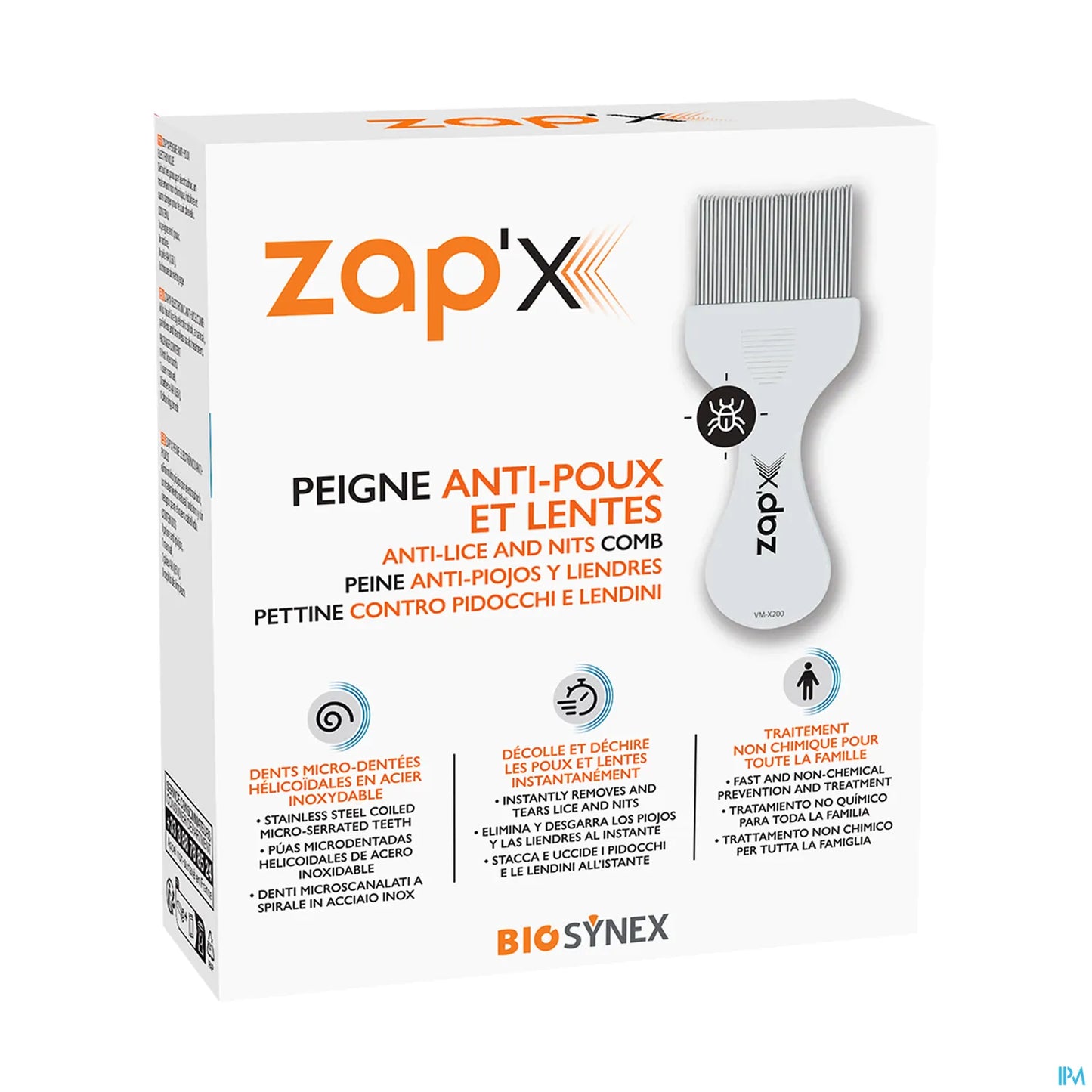 Pettine speciale per lendini Biosynex Zap'X