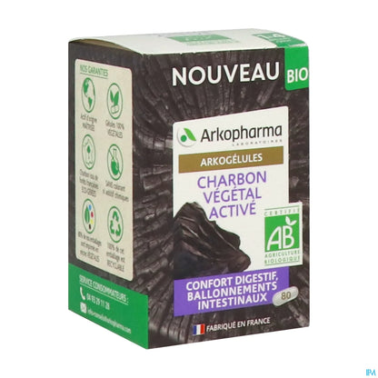 Arkogélules Organic Activated Vegetable Charcoal 80 Capsules