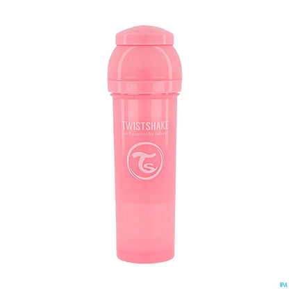 Twistshake Biberon Anti Colique Rose Pastel 330 mL Tétine L 4+ Mois