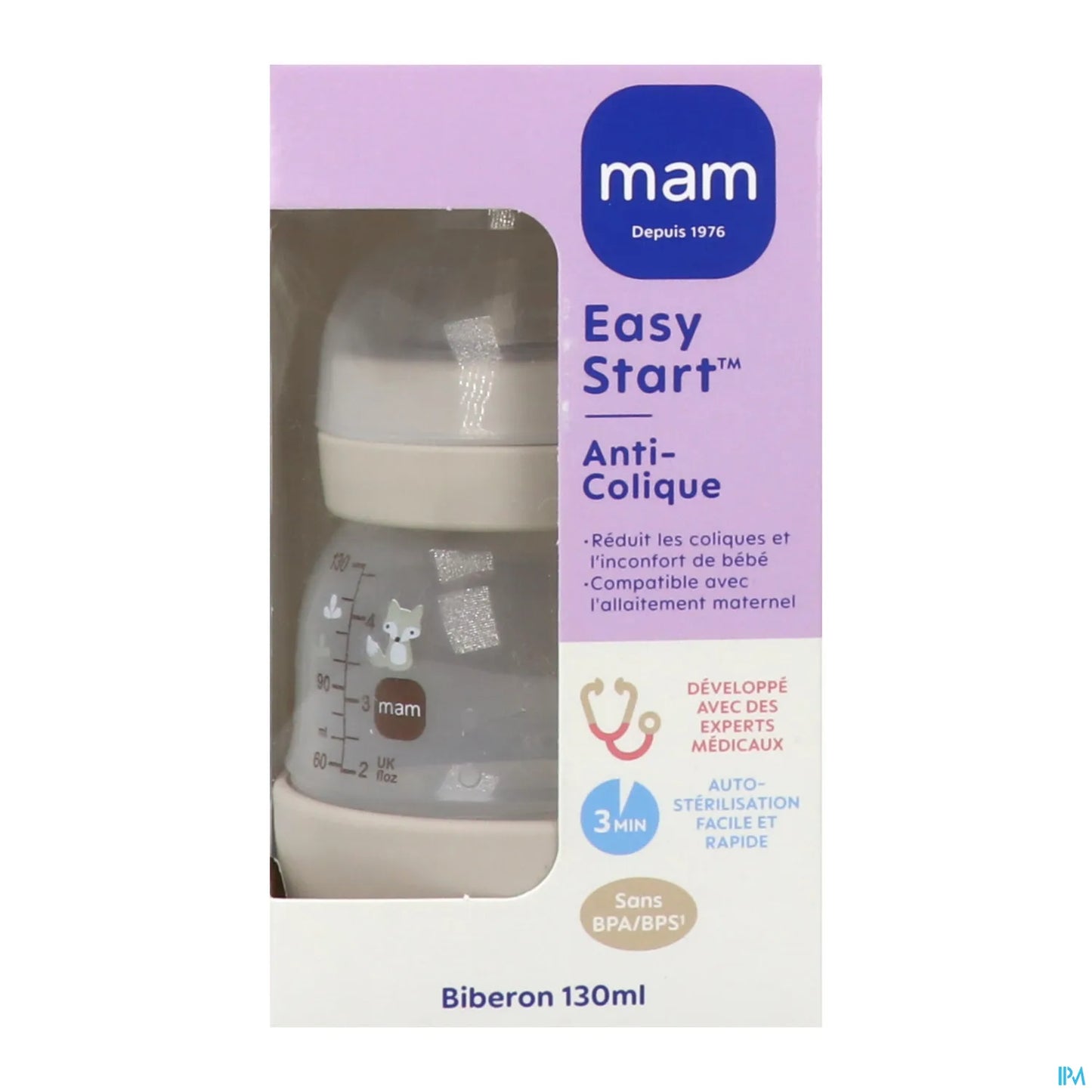 Biberon Easy Start Anti-Colique 130 ml 0 Mois Débit 0 Sable