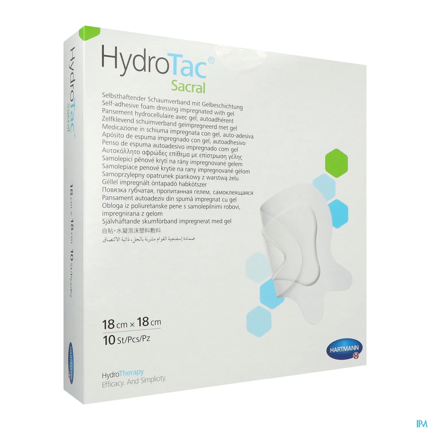 Hydrotac Sacral Pansement Adhésif 18 x 18 cm Boîte de 10