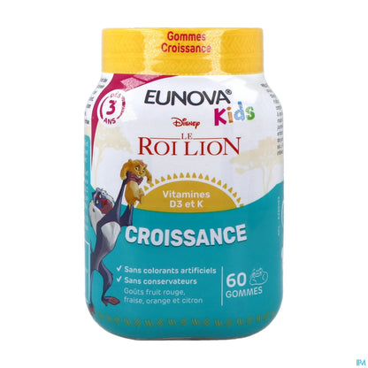 Eunova Kids Gommes Croissance Le Roi Lion 60 Gummies