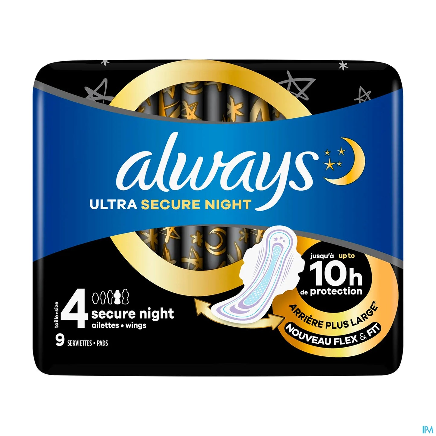 Always Serviettes Ultra Secure Night avec Ailettes 9 unités
