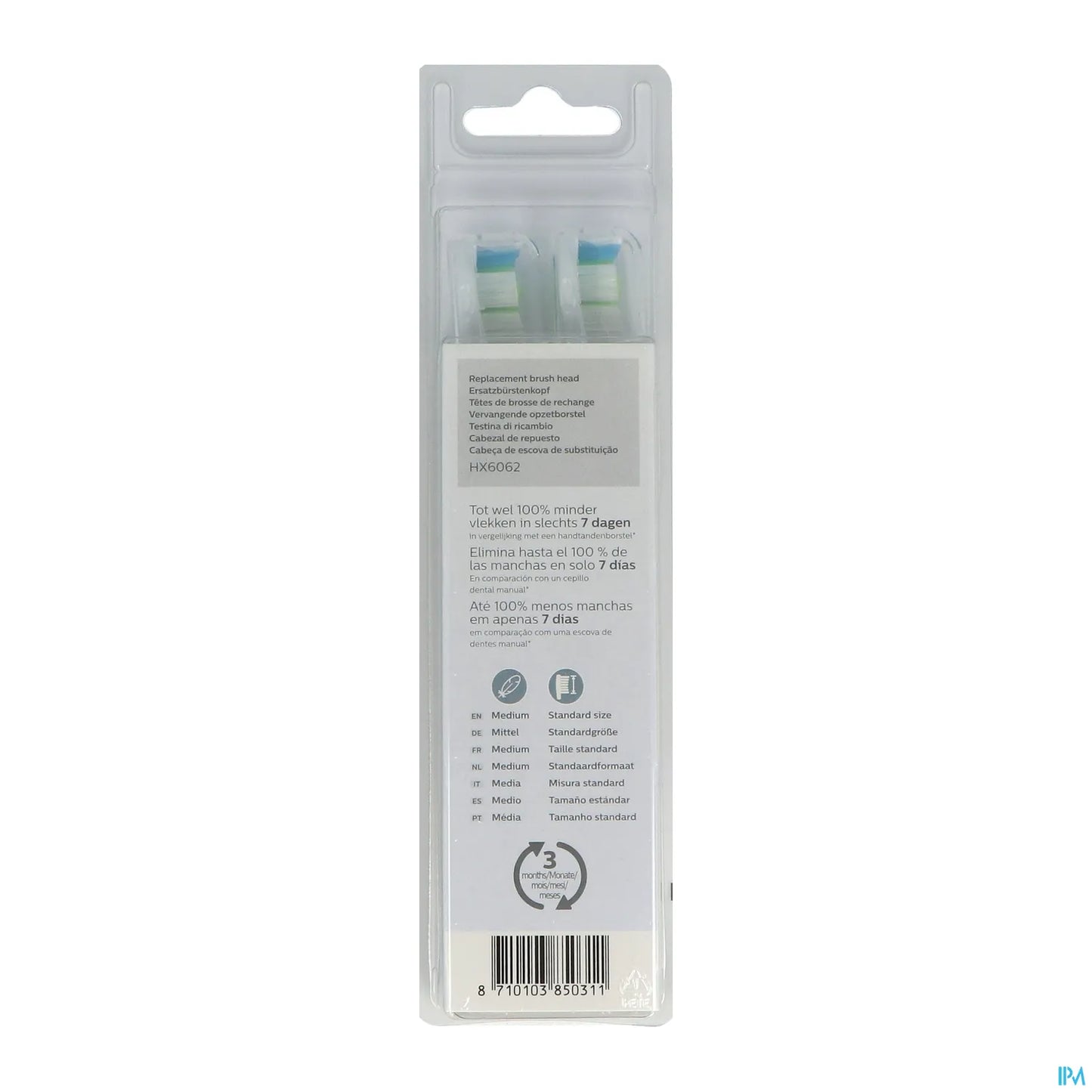 Philips Sonicare HX6062/10 Optimal White Standard 2 Unités