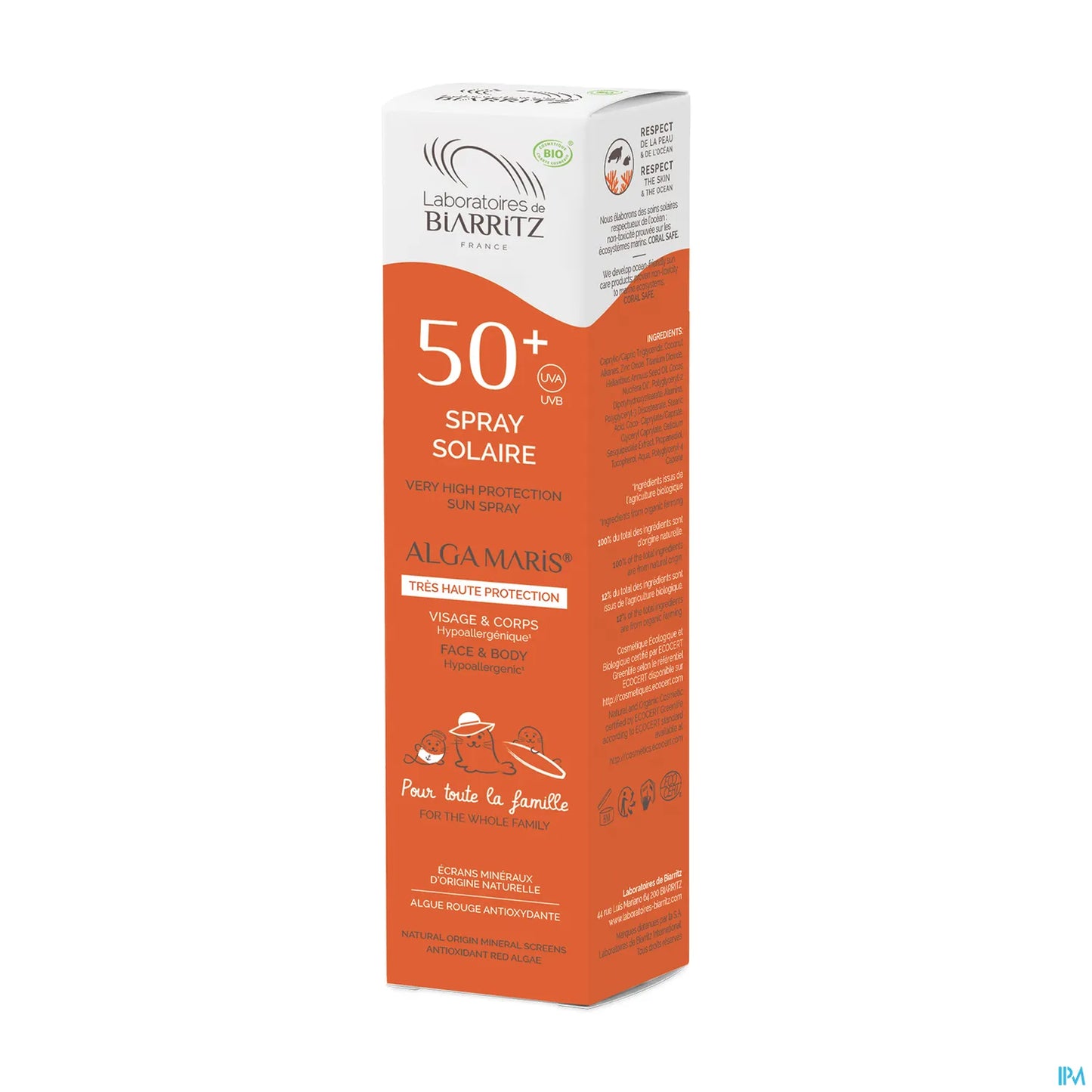 Spray Solaire Famille SPF50+ Bio 150ml
