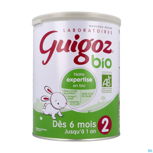 Nestlé Guigoz Bio 2 Lait Poudre 2ème Âge Boîte 800g