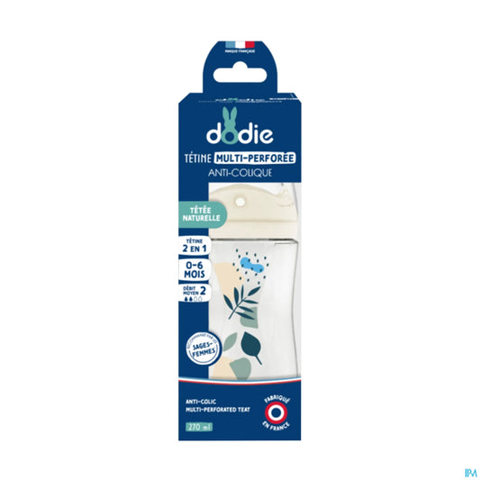 Anti-Colic Baby Bottle with Multi-Perforated Teat 270ml Blue
