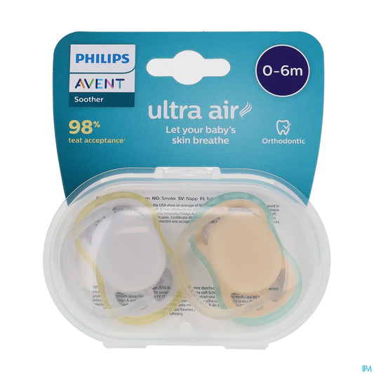Sucette Ultra Air Mix Neutre 0-6 Mois 2 unités