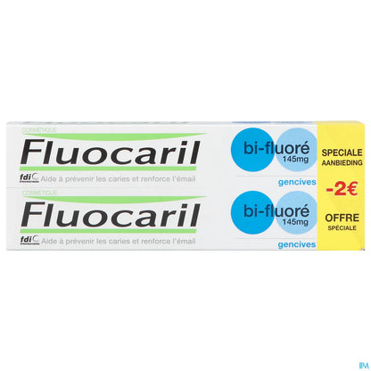 Bi-Fluoride Toothpaste for Gums 145 mg Pack of 2 x 75 ml