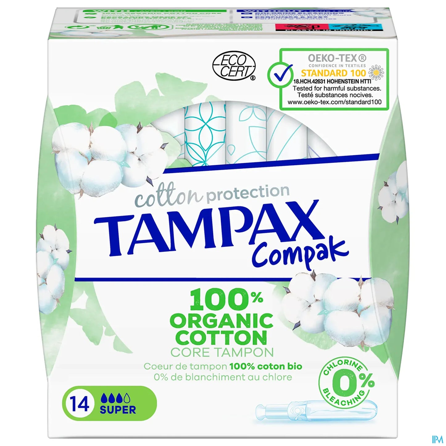 Compak Cotton Protection Super 100% Organic Cotton 14 Tampons