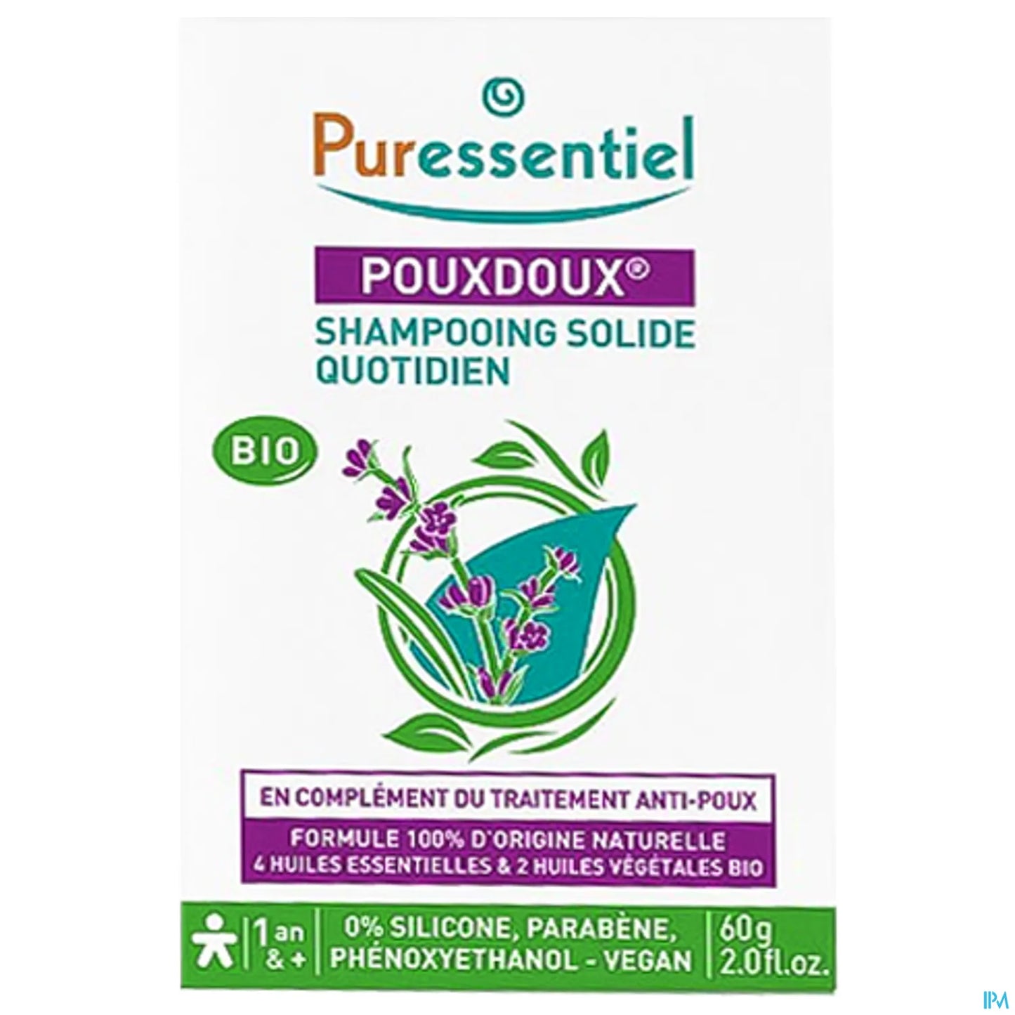 Pouxdoux Shampoing Solide Quotidien Bio 60g