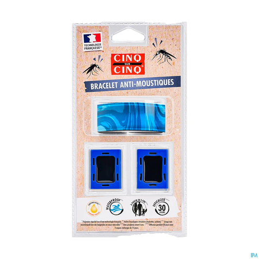 Bracelet Anti Moustiques Bleu 1 Unité