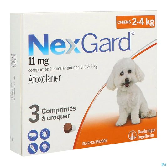 Chewable Tablets 11 mg Box of 3 Units Dog 2 to 4 kg