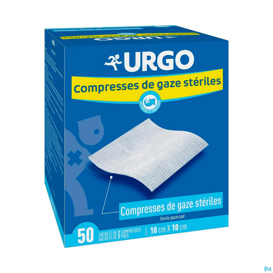 Compresses Stériles Gaze 10x10 cm Boîte 50 Sachets de 2
