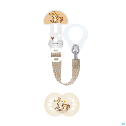 Kit Sucette Anatomique Silicone et Attache-Sucette +6 Mois