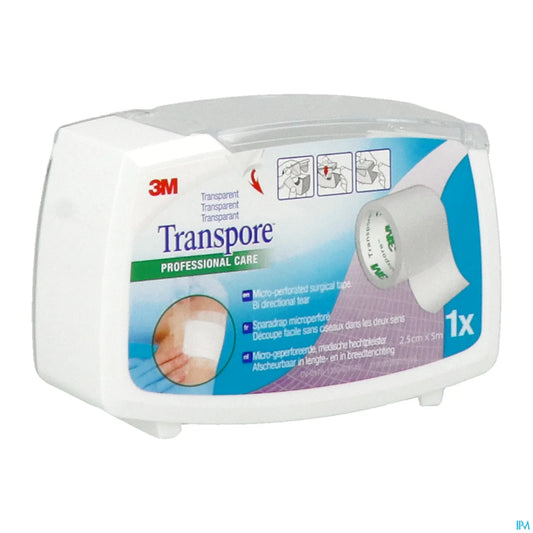 Sparadrap Transparent Microperforé 5 m x 25 mm Avec Dévidoir.