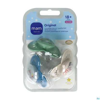 Sucette Original Bleu 18 Mois Lot de 3