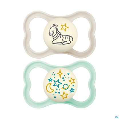 Sucette Supreme Nuit Plus de 6 Mois Silicone Lot de 2