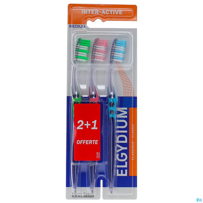 Inter-Active Trio Brosses à Dents Medium Lot de 3