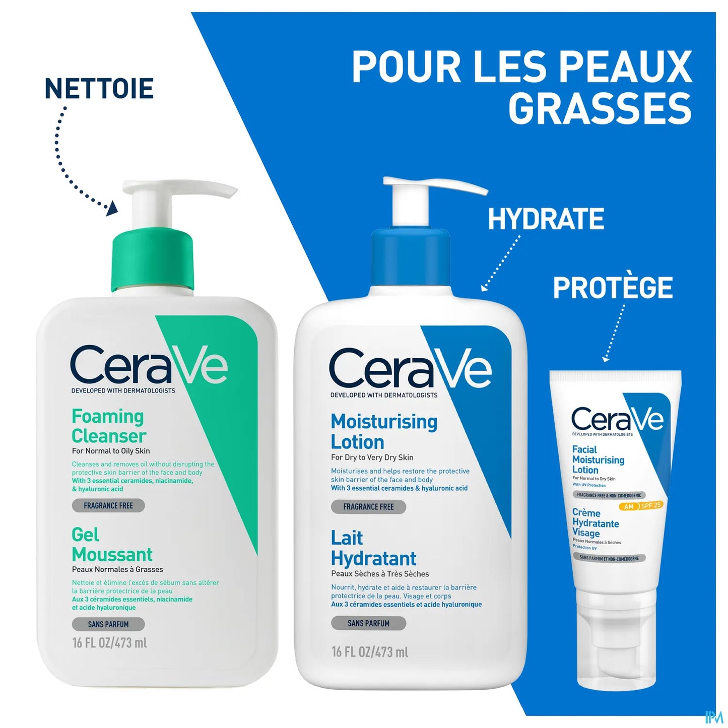 Gel Moussant Nettoyant Recharge 473ml Peau Normale à Grasse