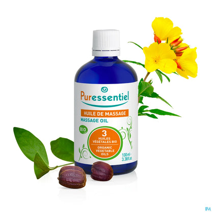 Huile de Massage Bio 100ml Aux 3 Huiles Végétales