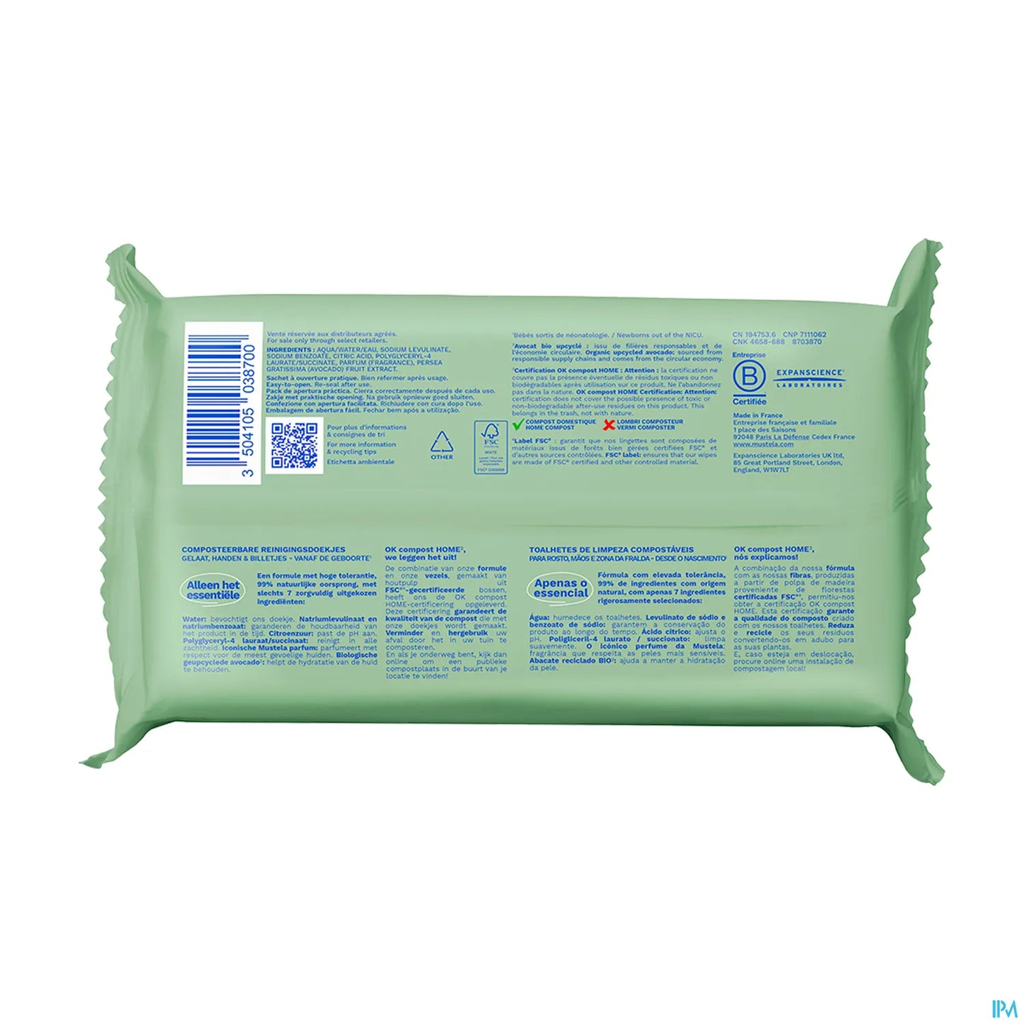 Lingettes Nettoyantes Compostables Avec Parfum 60 Lingettes