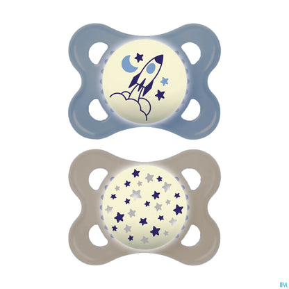 Lot de 2 Sucettes Original Nuit 2-6 Mois Silicone