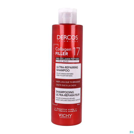 Vichy Dercos Collagen Filler 17 Shampoing Ultra Réparateur 200 mL