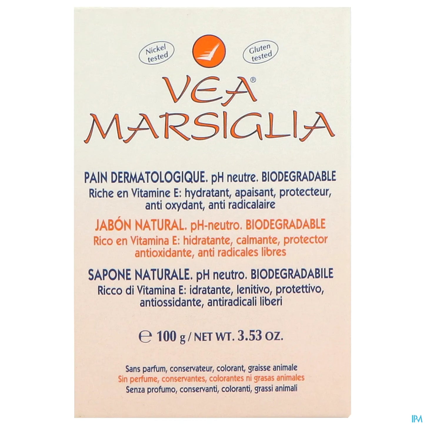 Marsiglia Pain Dermatologique Protecteur à la Vitamine E 100g