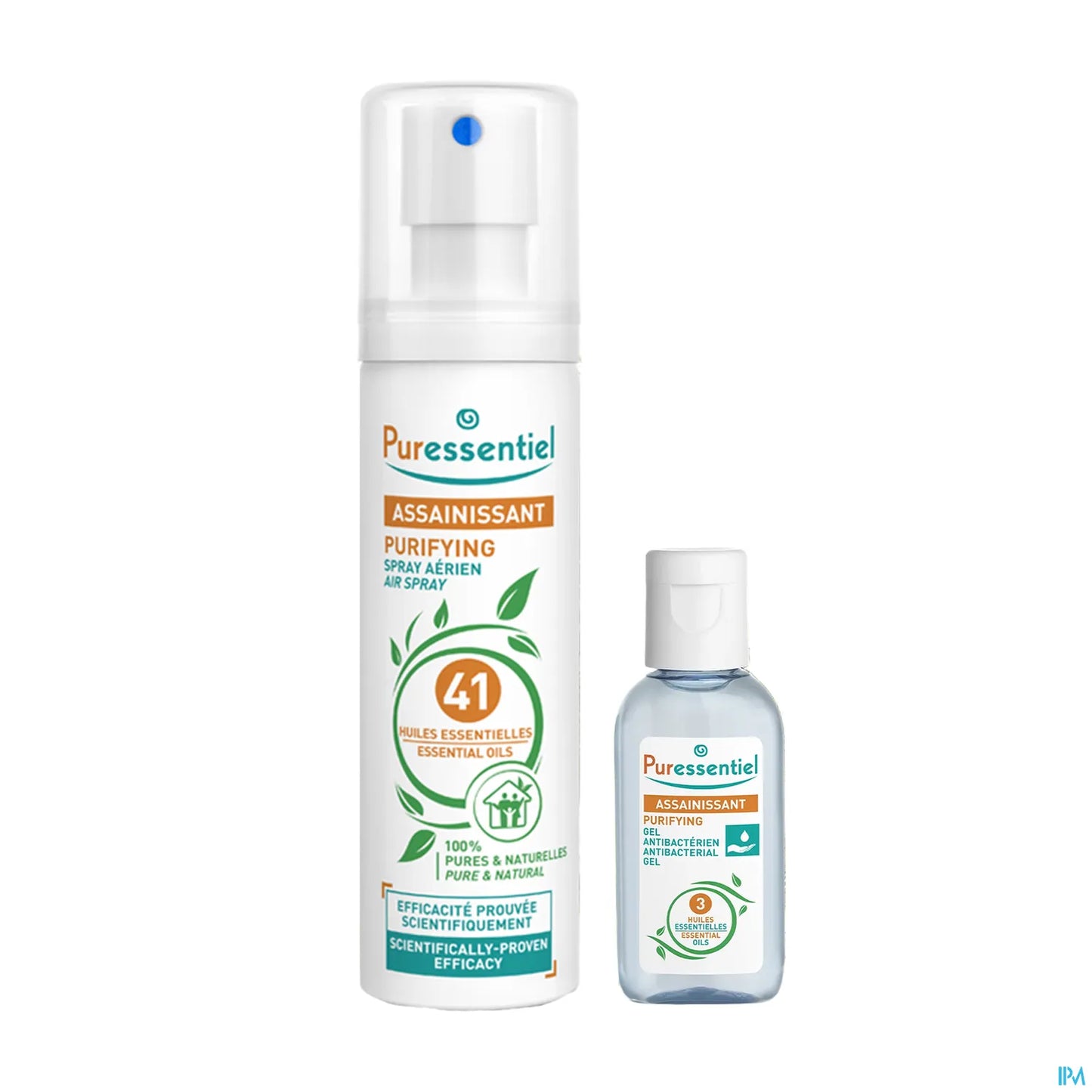 Spray Assainissant 200 mL + Gel Antibactérien 25 mL