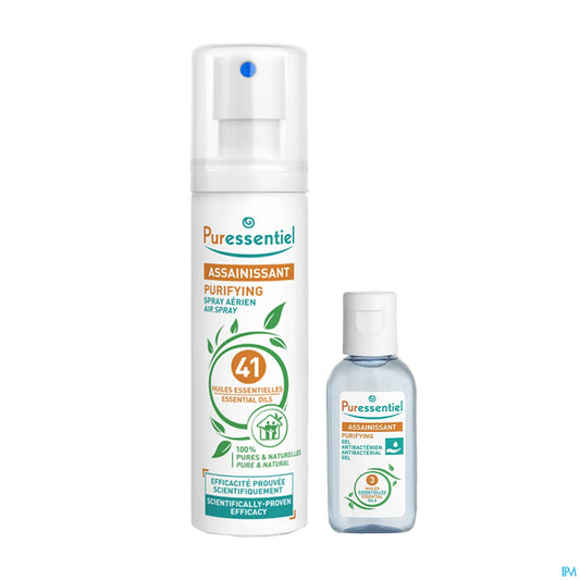 Spray Assainissant 200 mL + Gel Antibactérien 25 mL