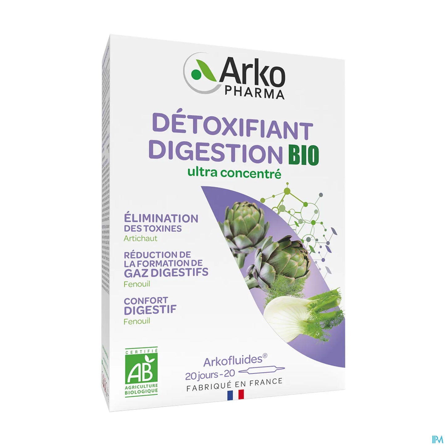 Arkofluides Artichaut Fenouil Bio 20 Ampoules