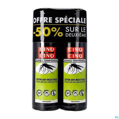 Pack of 2 Mosquito Repellent Lotions for Temperate Zones, France and Europe, 100ml