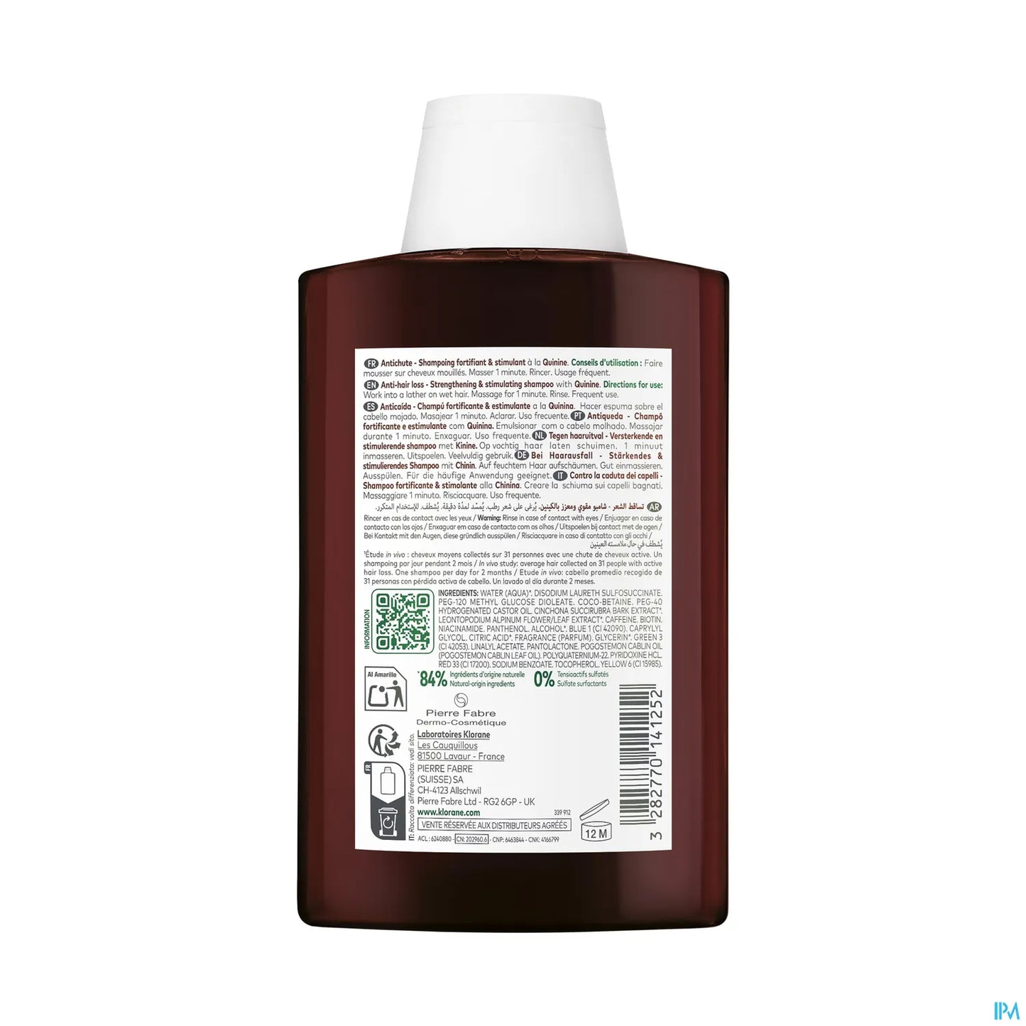 Shampooing à la Quinine et Edelweiss Bio 200ml