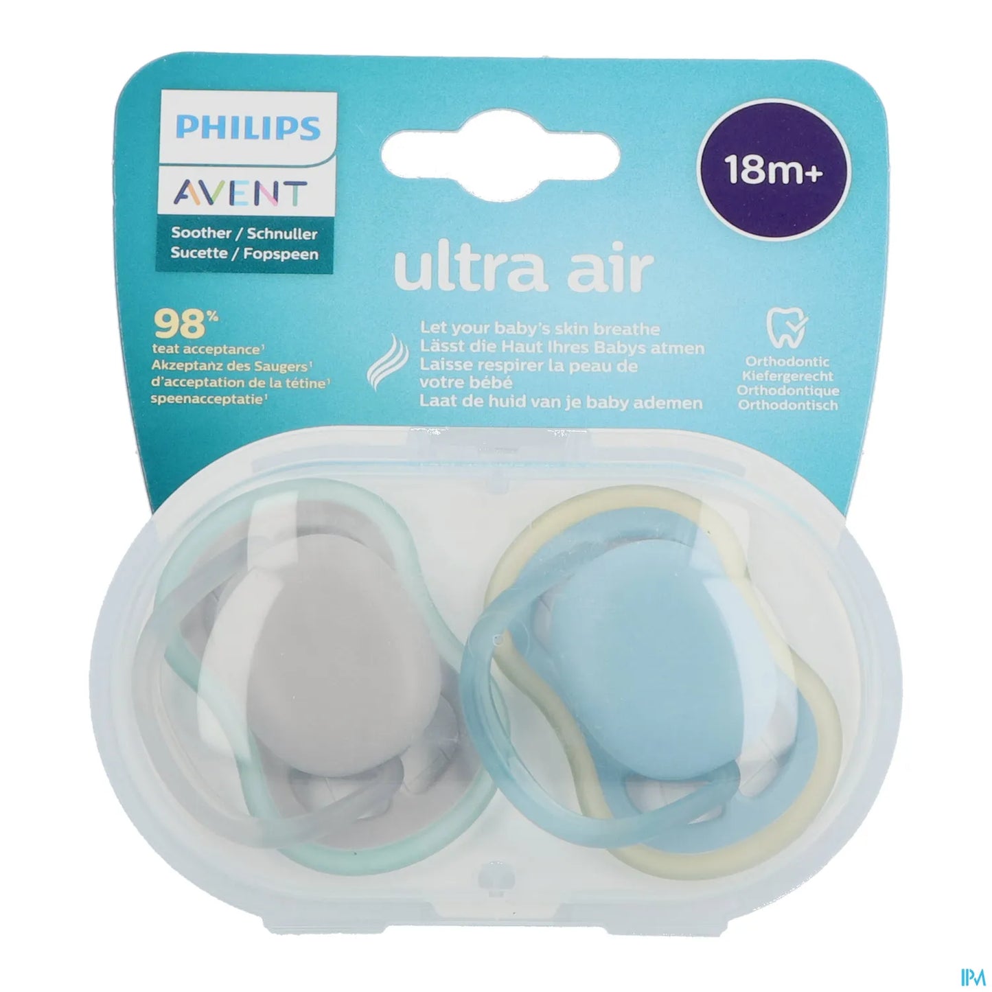Philips Avent Sucette Ultra Air Nuit 18 Mois Neutre 2 Pièces