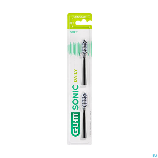 GUM Sonic Daily Recharges Noires 2 unités