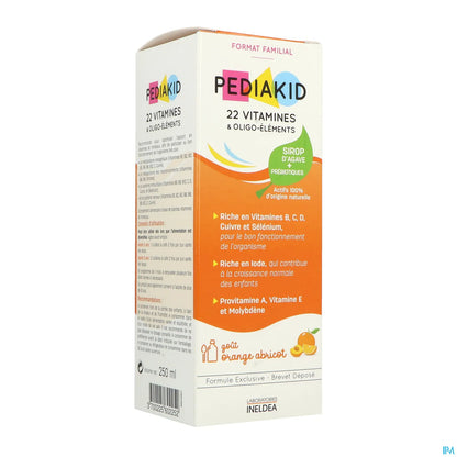 Ineldea Pediakid 22 Vitamines Et Oligo-Éléments Sirop Orange Abricot 250ml