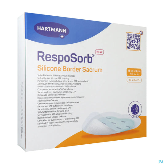 RespoSorb Silicone Border Sacrum 18 x 18 cm Boîte de 10