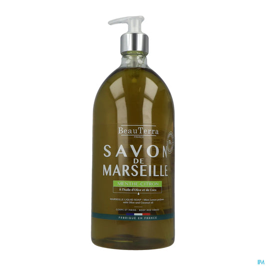 Savon de Marseille Menthe Citron Corps Et Mains 1L