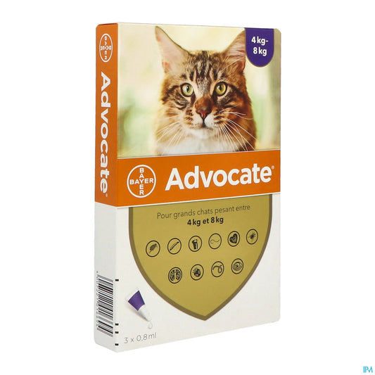 Elanco Advocate Grand Chat 3 Pipettes de 0,8 mL
