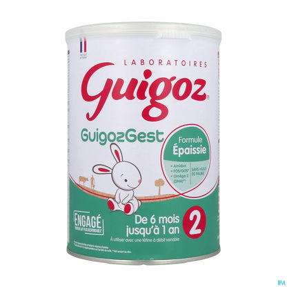 GuigozGest 2 Formule Epaissie à l'Amidon Lait en Poudre 2ème Âge 780g