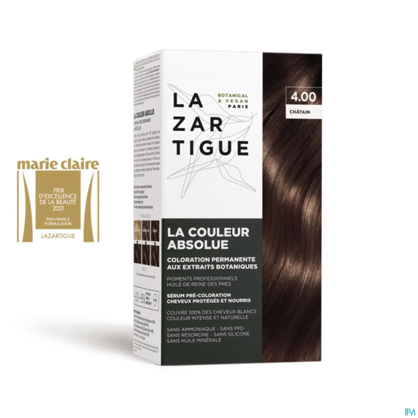 JF Lazartigue Couleur Absolue Teinture Cheveux 4.00 Châtaigne Chocolat Kit Coloration